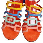 Hermes Sandals Strap Suede Leather Heels — view 3