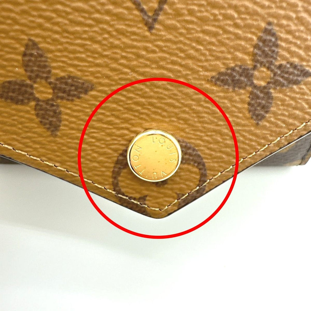 Louis Vuitton Monogram Reverse Bifold Wallet Portefeuille Victorine Brown — view 7