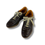 Hermes Quick Low Cut Sneakers Logo Leather Dark Brown 35 Half — view 2