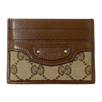 Gucci Card Case GG Canvas Leather Brown Beige Collaboration Business Holder