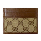 Gucci Card Case GG Canvas Leather Brown Beige Collaboration Business Holder — view 2