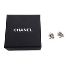 Chanel Earrings CC Logo Rhinestone Silver Simple — view 7