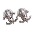 Chanel Earrings CC Logo Rhinestone Silver Simple — view 4