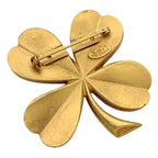 Chanel Brooch CC Logo Clover Gold — view 3