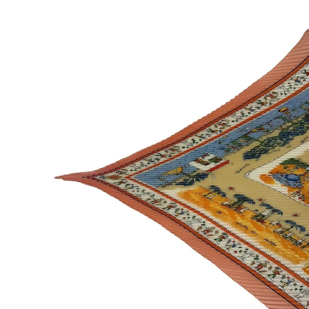 Hermes Pleats Tour Terre Return Silk Pink Scarf — view 3