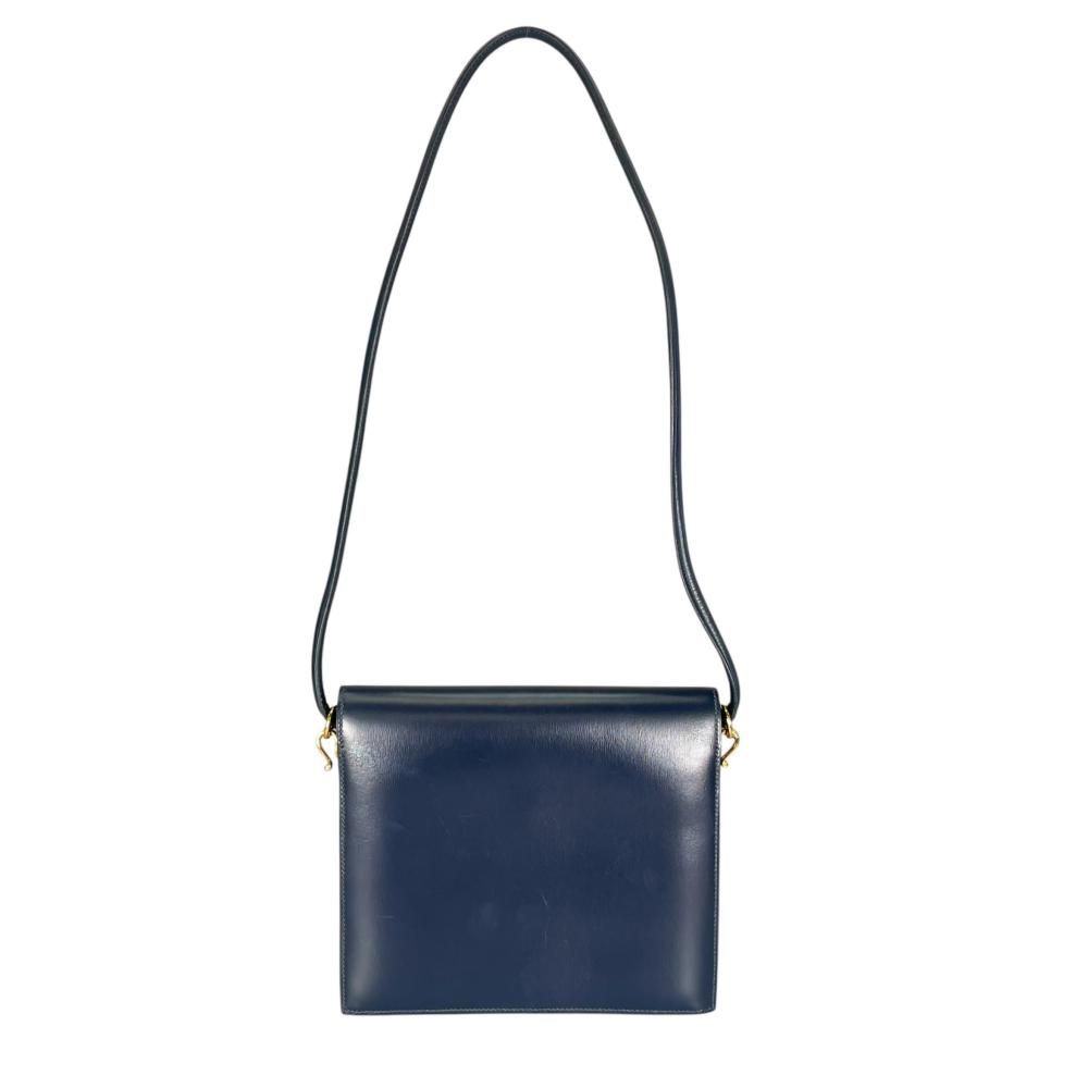 Hermes Shoulder Bag Sequana 22 Vintage Leather Blue Gold — view 2