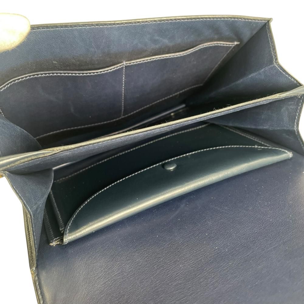 Hermes Shoulder Bag Sequana 22 Vintage Leather Blue Gold — view 5