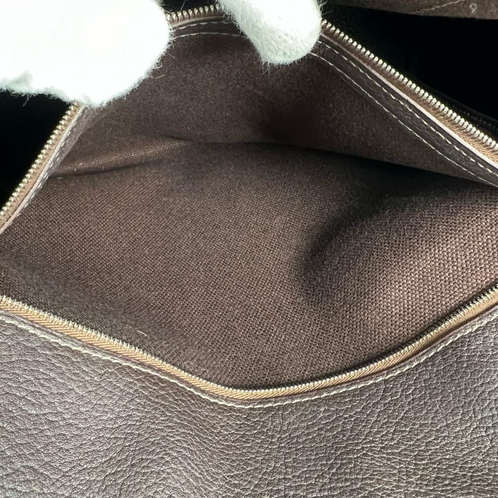Hermes Tote Petite Ceinture MM Business Canvas Leather Brown Silver — view 6