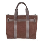 Hermes Tote Petite Ceinture MM Business Canvas Leather Brown Silver — view 2