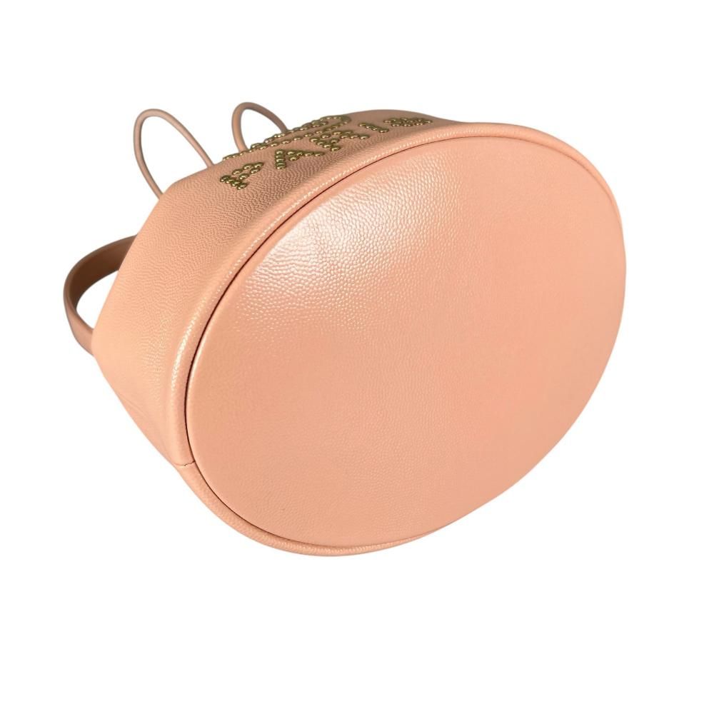 Chanel Shoulder Bag Deauville Studded Logo Gold Crossbody Pink — view 3