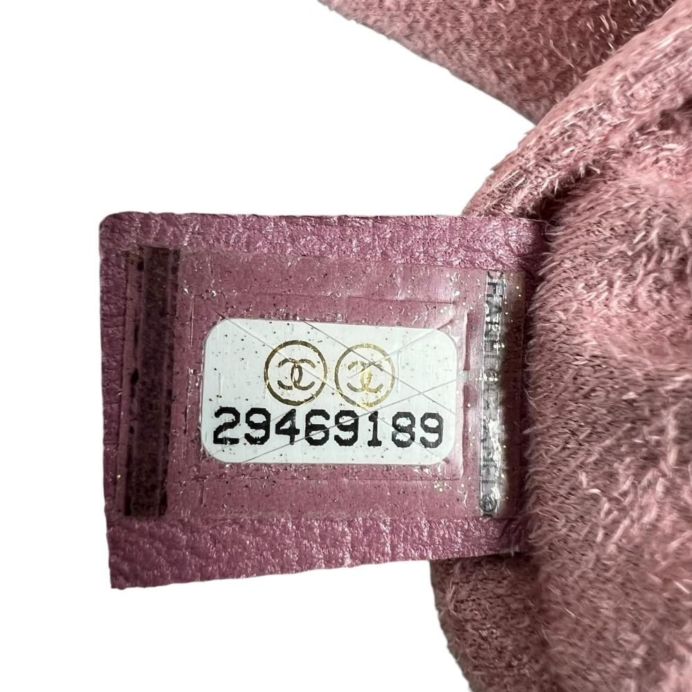 Chanel Shoulder Bag Deauville Studded Logo Gold Crossbody Pink — view 7