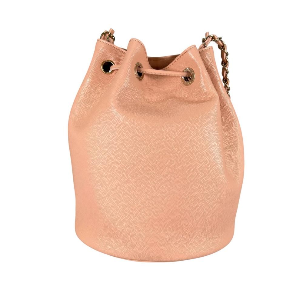 Chanel Shoulder Bag Deauville Studded Logo Gold Crossbody Pink — view 2