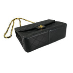 Chanel Shoulder Bag Quilted Gold CC Logo Lambskin Black — view 3