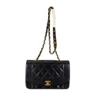 Chanel Shoulder Bag Diana 22 Chain Crossbody CC Logo Lambskin Black Gold
