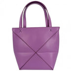 Loewe 2-Way Puzzle Fold Tote Mini Shoulder Bag Crossbody Leather Purple Gold — view 2
