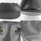 Chanel Handbag CC Logo Drawstring Bag Coco Charm Shoulder Caviar Leather Black — view 6