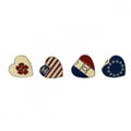 Chanel Brooch CC Logo National Flag Vintage Heart White Blue 3.7