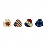 Chanel Brooch CC Logo National Flag Vintage Heart White Blue 3.7