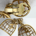 Chanel Earrings Birdcage CC Logo Vintage 2 9 Gold — view 5
