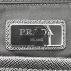 Prada Backpack Triangle Logo Nylon Black Silver — view 5