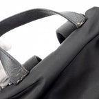 Prada Backpack Triangle Logo Nylon Black Silver — view 8
