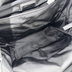 Prada Backpack Triangle Logo Nylon Black Silver — view 6