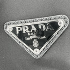Prada Backpack Triangle Logo Nylon Black Silver — view 4