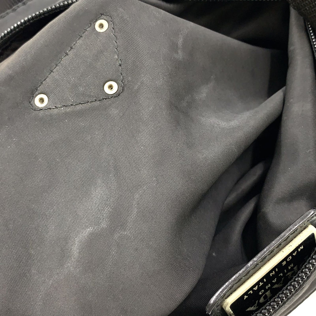 Prada New Nylon Black Shoulder Bag Silver — view 6