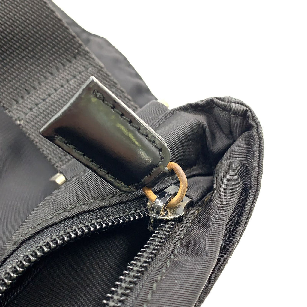 Prada New Nylon Black Shoulder Bag Silver — view 9