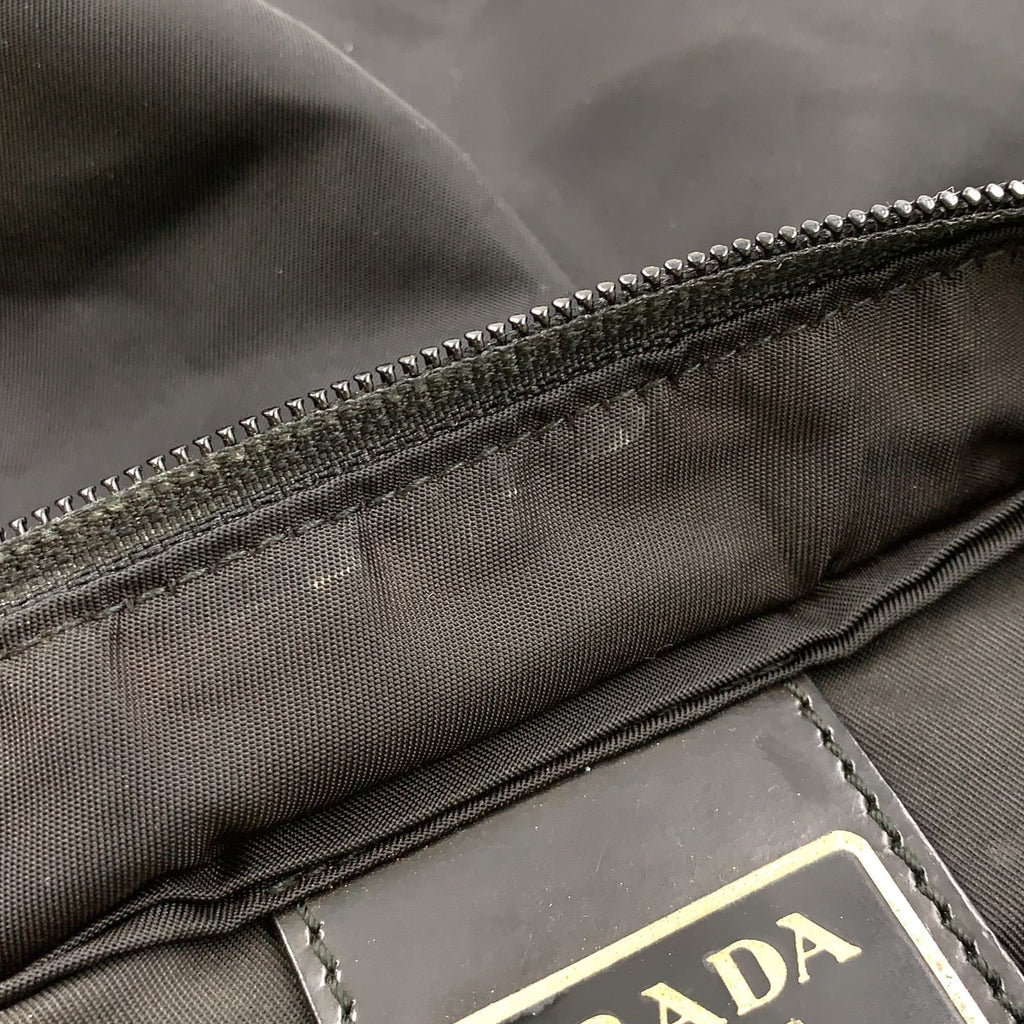 Prada New Nylon Black Shoulder Bag Silver — view 8