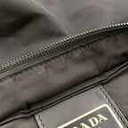 Prada New Nylon Black Shoulder Bag Silver — view 8