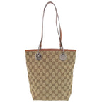 Gucci GG Canvas Leather Beige Tote — view 2