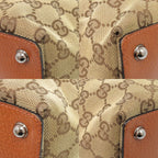Gucci GG Canvas Leather Beige Tote — view 4