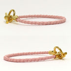 Hermes Bracelet Glenan Rose Sakura Gold Leather Metal Bangle — view 5