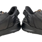 Fendi Sneakers Flow Top 6 Sizes Calf Leather FF Motif Logo Black Gray — view 8