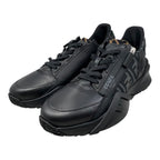 Fendi Sneakers Flow Top 6 Sizes Calf Leather FF Motif Logo Black Gray