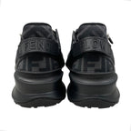 Fendi Sneakers Flow Top 6 Sizes Calf Leather FF Motif Logo Black Gray — view 4