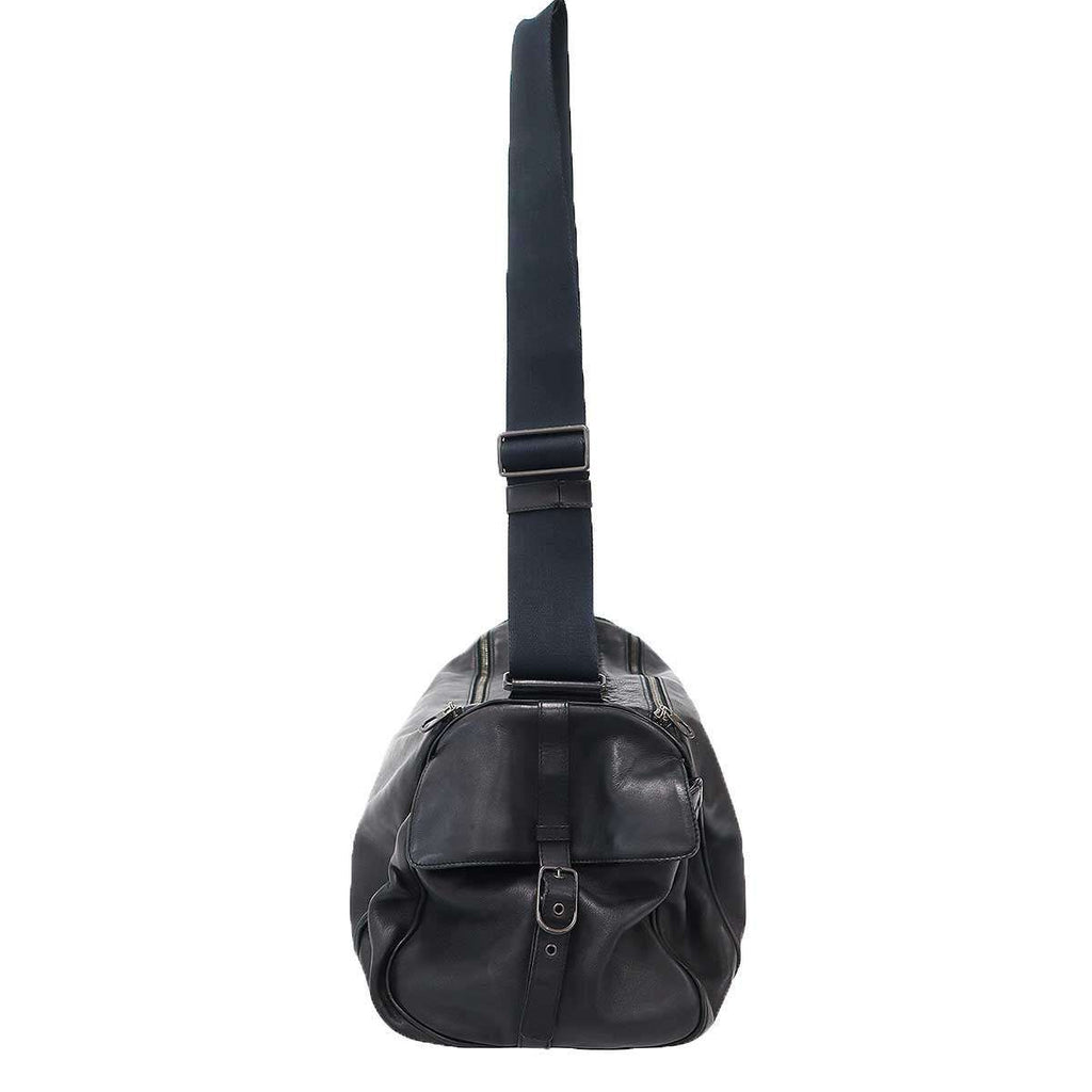 Bottega Veneta Intrecciato Leather Boston Shoulder Bag Black — view 3