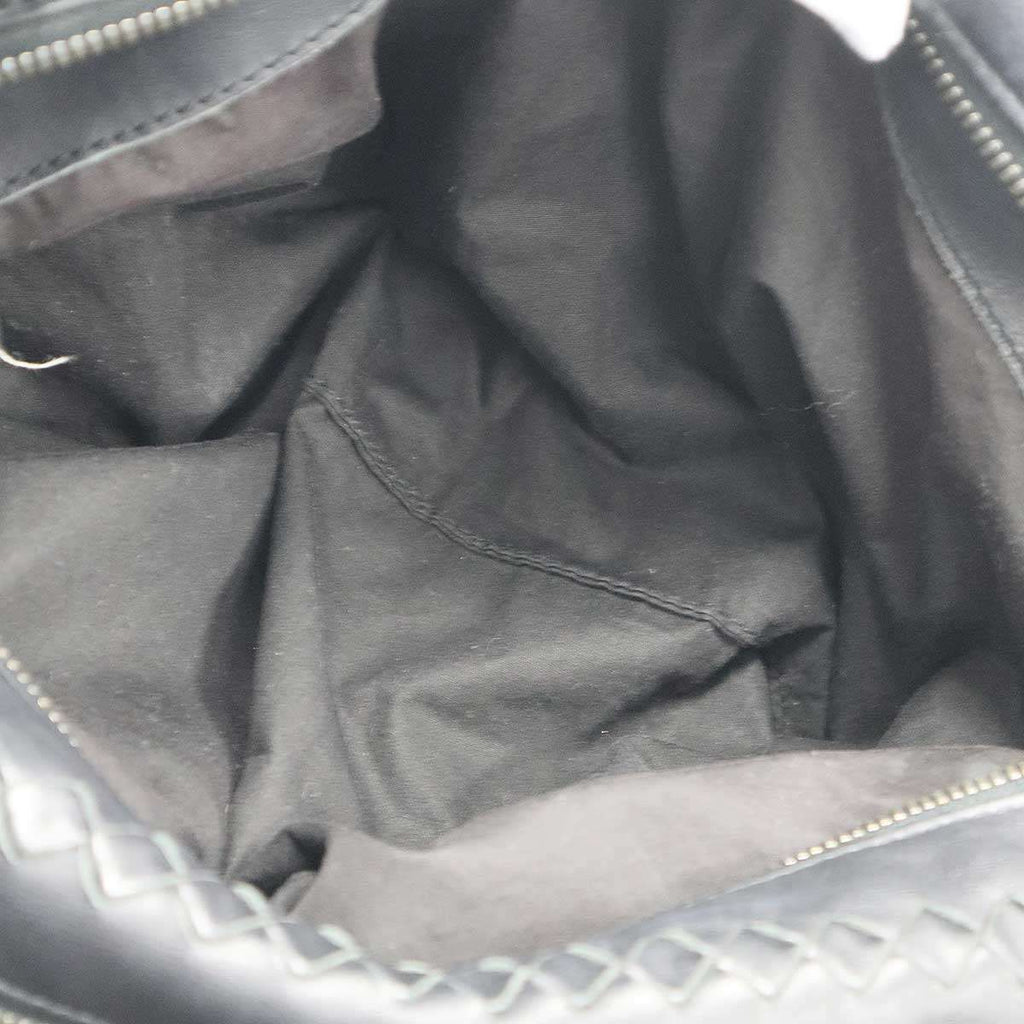 Bottega Veneta Intrecciato Leather Boston Shoulder Bag Black — view 6