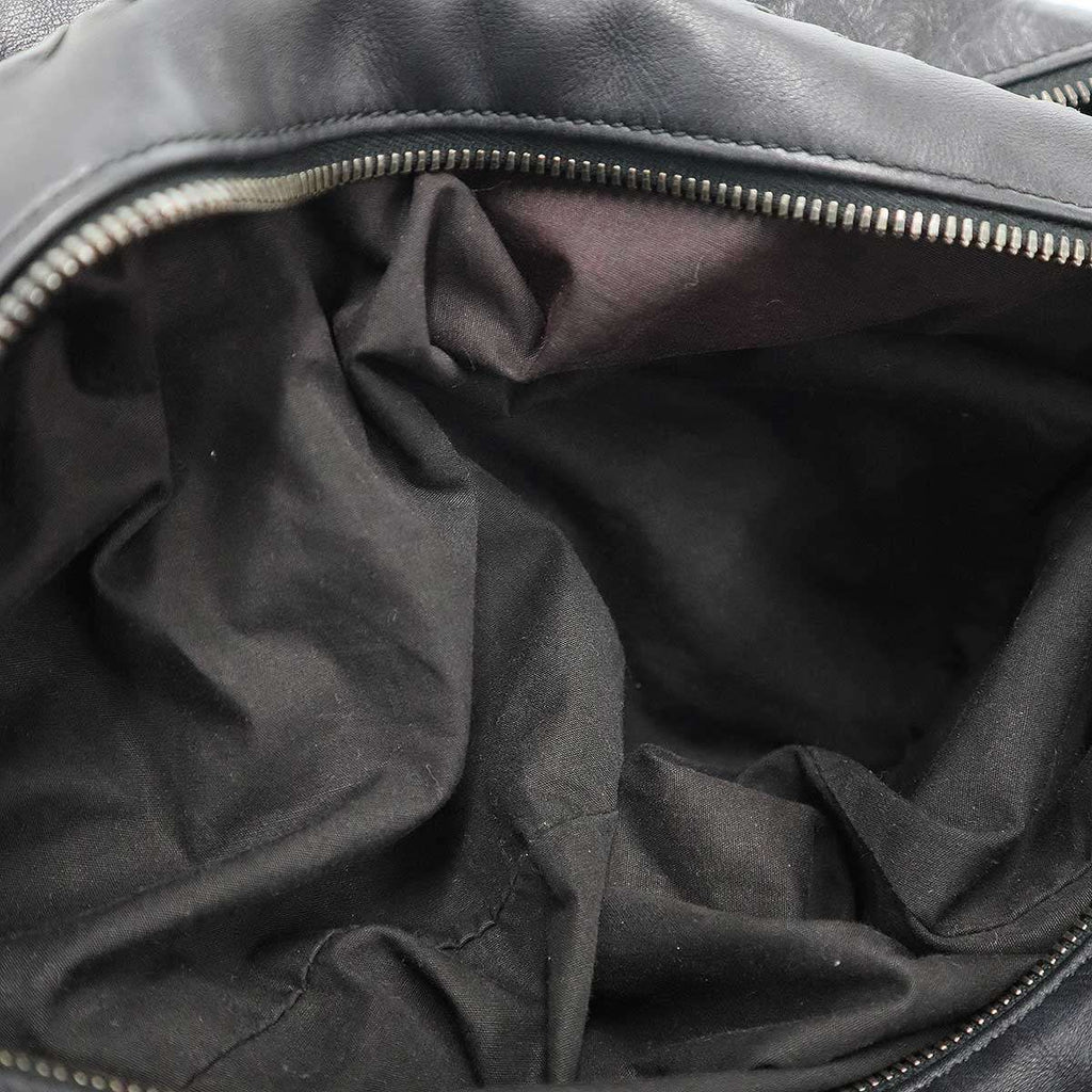 Bottega Veneta Intrecciato Leather Boston Shoulder Bag Black — view 8