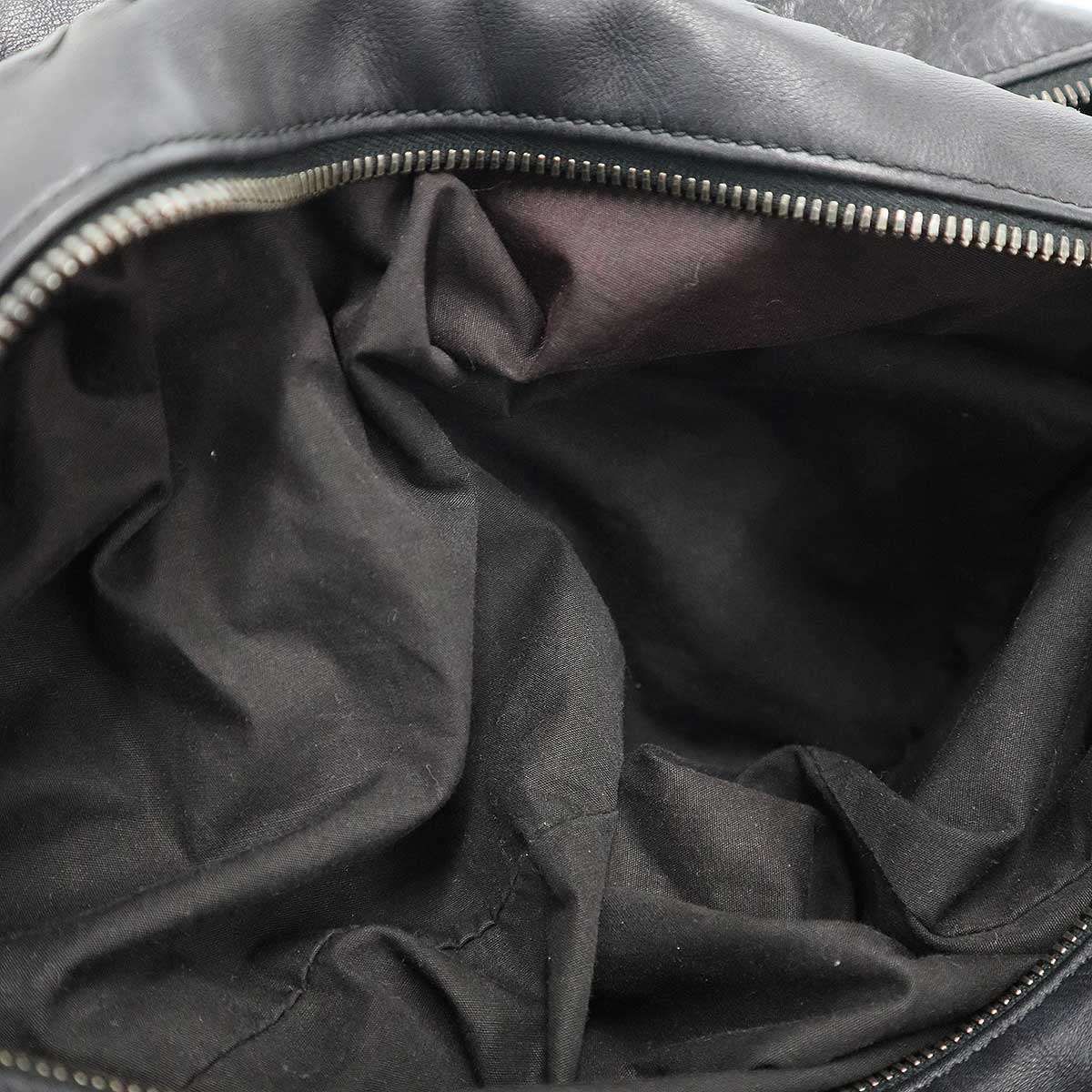 Bottega Veneta Intrecciato Leather Boston Shoulder Bag Black — view 8