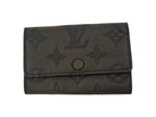 Louis Vuitton Key Case Multicles 6 Black Monogram Shadow Silver Key Holder