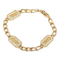 Dior CD Logo Bracelet Gold Plated Rhinestone