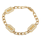 Dior CD Logo Bracelet Gold Plated Rhinestone