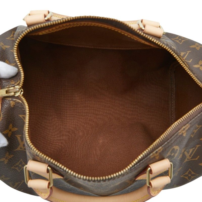 Louis Vuitton Monogram Speedy 30 Vintage Mini Boston Bag Brown Leather — view 8