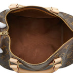 Louis Vuitton Monogram Speedy 30 Vintage Mini Boston Bag Brown Leather — view 8