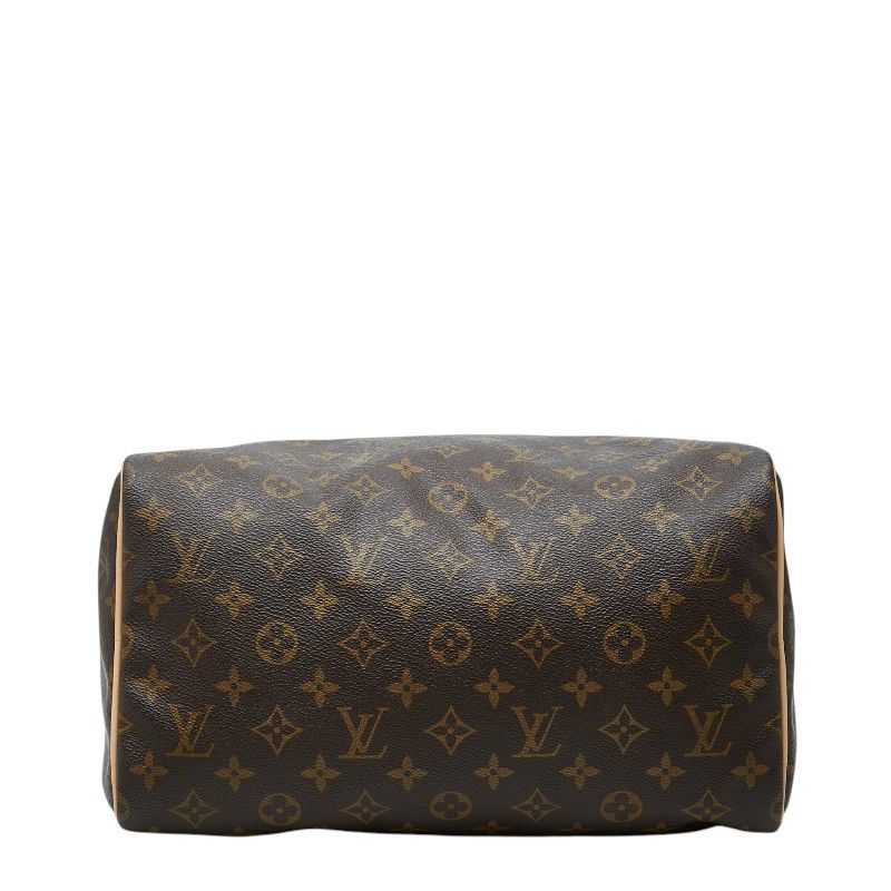 Louis Vuitton Monogram Speedy 30 Vintage Mini Boston Bag Brown Leather — view 3