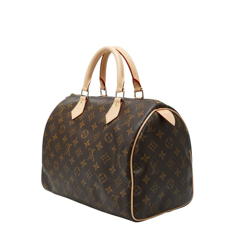 Louis Vuitton Monogram Speedy 30 Vintage Mini Boston Bag Brown Leather — view 2