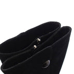 Fendi Long Boots Suede Logo Button 36.5 Black TK — view 5
