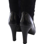 Fendi Long Boots Suede Logo Button 36.5 Black TK — view 4